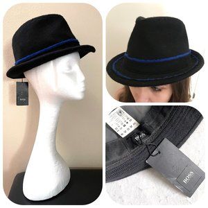 NWT Boss Hugo Boss Wool Pork Pie Logo Hat